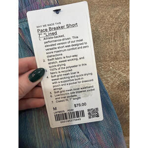 NWT Lululemon Pace Breaker Short 7in *Lined size M